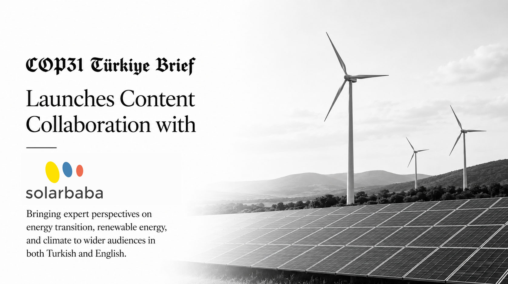 COP31 Türkiye Brief and Solarbaba Open a New Channel for Türkiye’s Energy Transition Debate
